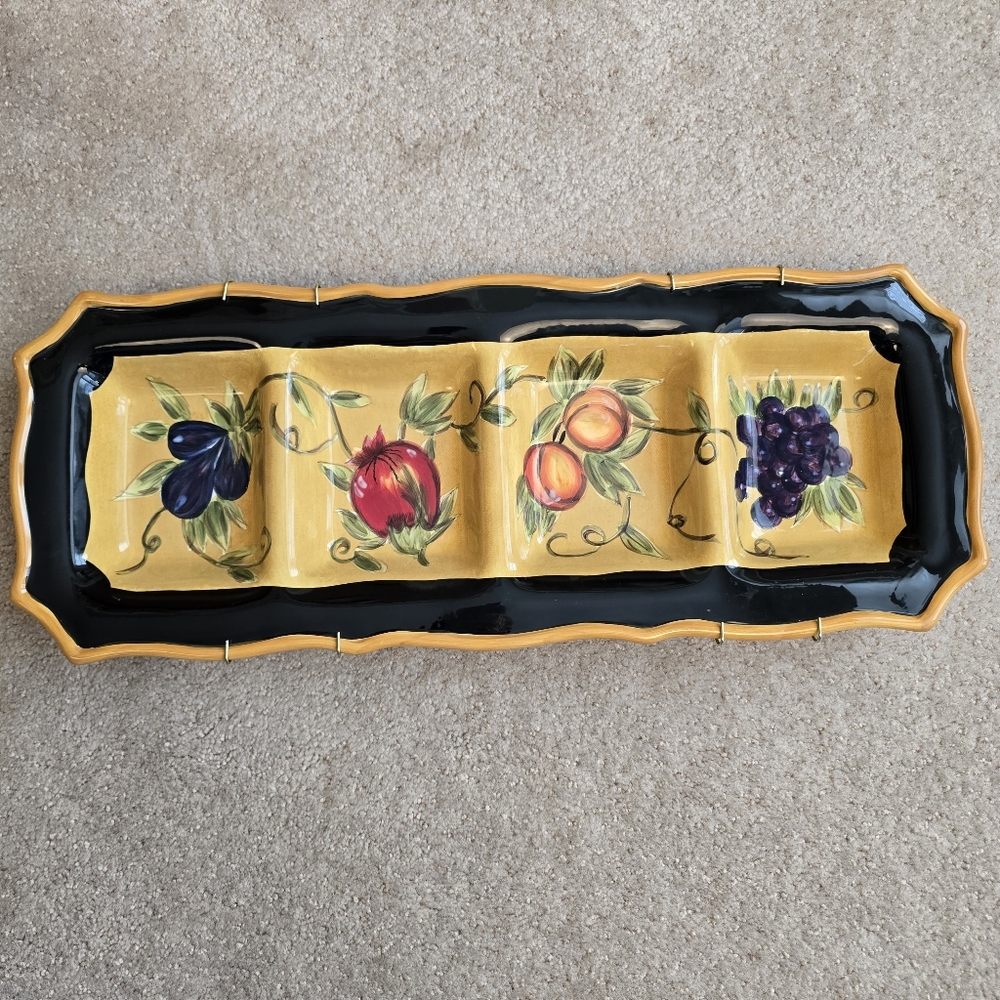 Raymond Waites Vintage Fruit Platter Tray 4 Compartment